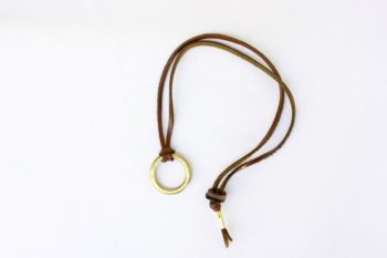 Brass O-ring Leather Lace Necklace Keychain Adjustable jumonji works