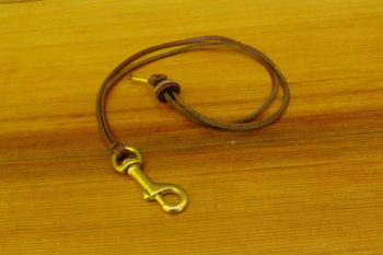 Brass Snap Leather Necklace Keychain Adjustable