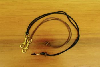 Brass Snap Leather Necklace Keychain Adjustable